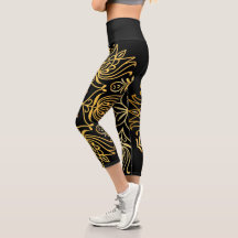 Elegant Luxurious Gold Mandala over zwarte Capri L