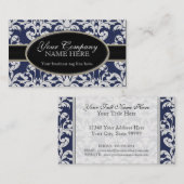 Elegant Luxurious Modern Damask Swirl Floral Style Visitekaartje (Voorkant / Achterkant)