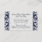 Elegant Luxurious Modern Damask Swirl Floral Style Visitekaartje (Achterkant)