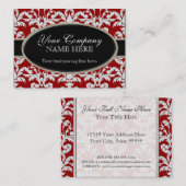 Elegant Luxurious Modern Damask Swirl Floral Style Visitekaartje (Voorkant / Achterkant)