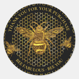Elegant Luxurous Black Gold Queen, bedankt Ronde Sticker