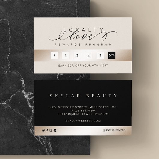 Elegant Luxurous Champagne Loyalty Love Rewards