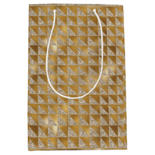 Elegant Luxurous Gold Silver Glitter Sparkle Medium Cadeauzakje