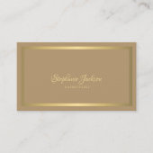 Elegant luxury beige and gold QR code hairstylist Visitekaartje (Voorkant)