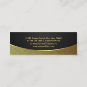 Elegant Luxury Black en Gold Damask Mini Visitekaartje (Achterkant)