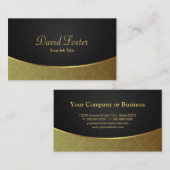 Elegant Luxury Black en Gold Damask Visitekaartje (Voorkant / Achterkant)