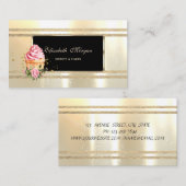 Elegant Luxury ,Black ,Faux Gold Glittery Stripes Visitekaartje (Voorkant / Achterkant)