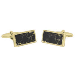 Elegant Luxury Black & Gold Marble Cufflinks Vergulde Manchetknopen