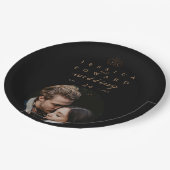 Elegant Luxury Black Gold Monogram Foto Weduwschap Papieren Bordje (Gekanteld)
