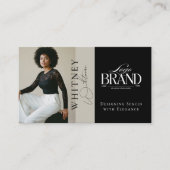 Elegant Luxury Black Interior Designer Photo Logo Visitekaartje (Voorkant)