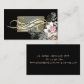 Elegant Luxury Black Palm Leaves Flowers Visitekaartje (Voorkant / Achterkant)