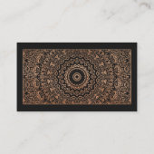 Elegant Luxury Black RoseGold Mandala Professional Visitekaartje (Achterkant)
