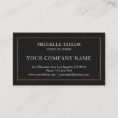 Elegant Luxury Black RoseGold Mandala Professional Visitekaartje (Voorkant)