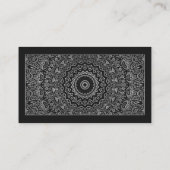 Elegant Luxury Black Silver Mandala Professional Visitekaartje (Achterkant)