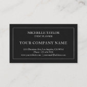 Elegant Luxury Black Silver Mandala Professional Visitekaartje (Voorkant)