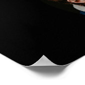 Elegant Luxury Black White Monogram Foto Weduwscha Poster (Hoek)