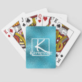 Elegant Luxury Blue Glitter Sparkle Glam Bling Pokerkaarten (Achterkant)