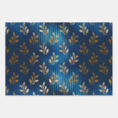 Elegant Luxury Blue Gold kerstfeestdag Inpakpapier Vel (Voorkant)