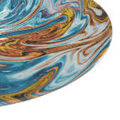 Elegant Luxury Blue Gold Monogram Snijplank (Hoek)