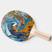 Elegant Luxury Blue Gold Monogram Tafeltennisbatje (Zijkant)