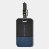 Elegant Luxury Blue Leathe look Bagagelabel (Voorkant verticaal)