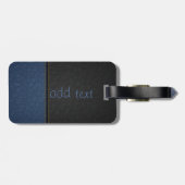 Elegant Luxury Blue Leathe look Bagagelabel (Achterkant horizontaal)