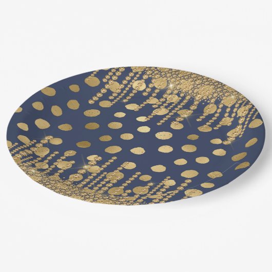 Elegant Luxury Blue Rhinestones Jewels Bling Papieren Bordje (Gekanteld)