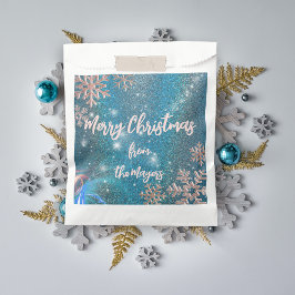 Elegant Luxury Blue Winter Wonderland Kerstmis Bedankzakje