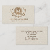 Elegant Luxury Bold Monogram met Fleur-de-lis Visitekaartje (Voorkant / Achterkant)