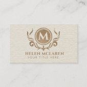 Elegant Luxury Bold Monogram met Fleur-de-lis Visitekaartje (Voorkant)