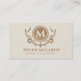 Elegant Luxury Bold Monogram met Fleur-de-lis Visitekaartje