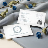 Elegant Luxury Boutique Floral Monogram Crest Logo Visitekaartje