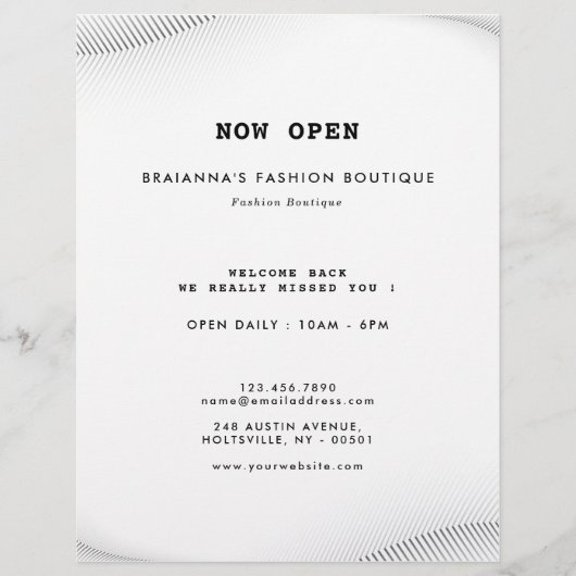 Elegant Luxury Boutique White Black Flyer (Voorkant)