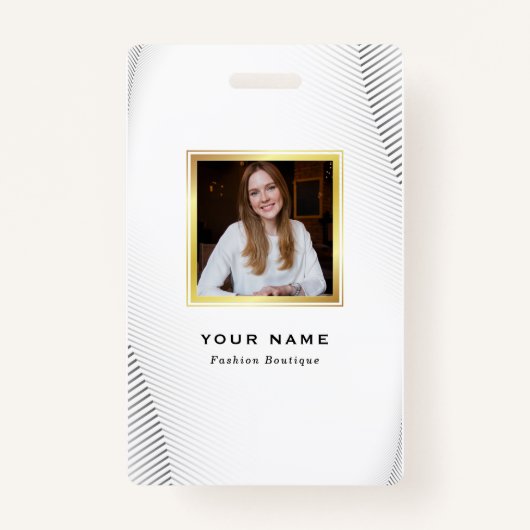 Elegant Luxury Boutique White Gold Badge (Voorkant)