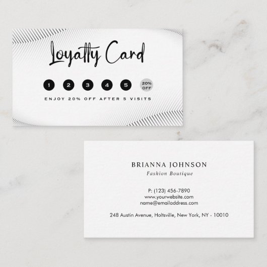 Elegant Luxury Boutique White Gold Klantenkaartje (Voorkant / Achterkant)