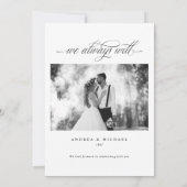 Elegant Luxury Calligraphy Wedding Vow Renewal Kaart (Achterkant)