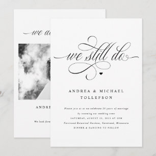 Elegant Luxury Calligraphy Wedding Vow Renewal Kaart