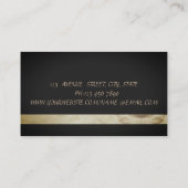 Elegant Luxury Chic Black Faux Gold Glitter Lotus Visitekaartje (Achterkant)