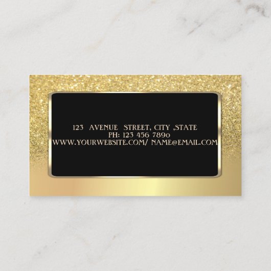 Elegant Luxury Chic Gold Glitter Bokeh Ombre Visitekaartje (Achterkant)