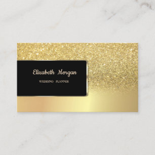 Elegant Luxury Chic Gold Glitter Bokeh Ombre Visitekaartje