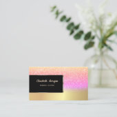 Elegant Luxury Chic Gold Glitter Bokeh Visitekaartje (Staand voorkant)