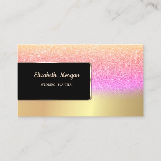 Elegant Luxury Chic Gold Glitter Bokeh Visitekaartje (Voorkant)