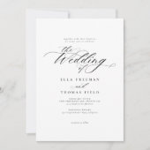 Elegant Luxury Classic Calligraphy Chic Wedding Kaart (Voorkant)
