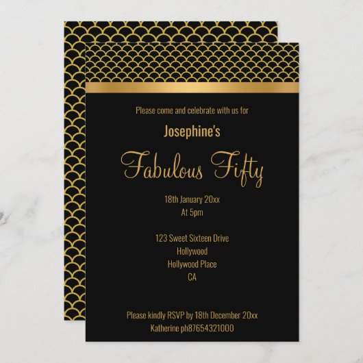 ELEGANT LUXURY CUSTOM MERMAID THEMA KAART (Voorkant / Achterkant)