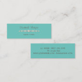 Elegant Luxury, Diamonds, Pearls Mint Green Mini Visitekaartje (Voorkant / Achterkant)