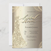 Elegant Luxury Dress Gold Bridal Shower  Kaart (Voorkant)