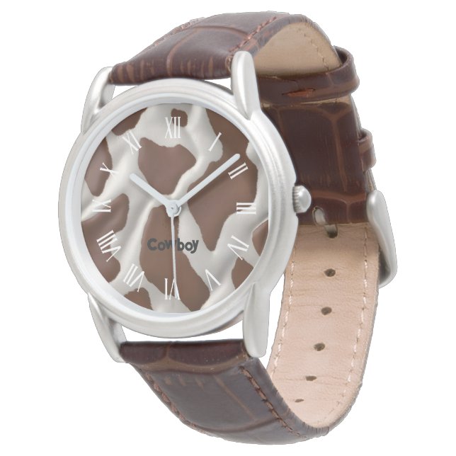 Elegant Luxury Faux Cow Leather Trendy Collection Horloge (Gekanteld)