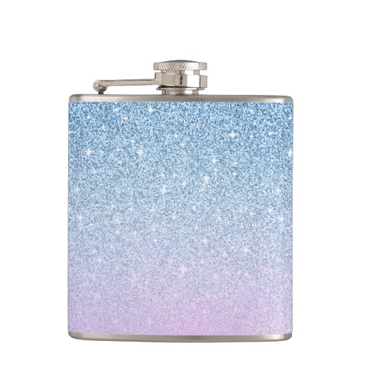 Elegant Luxury Faux Glitter Blue Rose Gold Heupfles (Voorkant)