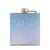 Elegant Luxury Faux Glitter Blue Rose Gold Heupfles (Achterkant)