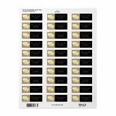 Elegant Luxury, Faux Gold Glitter Hearts, Monogram Etiket (Full Sheet)